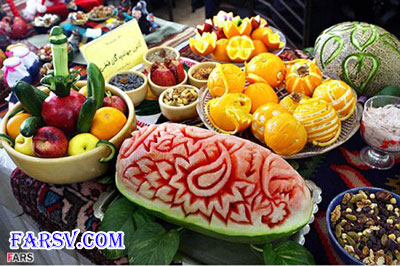 تزئین هندوانه شب یلدا