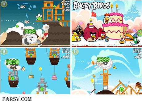 دانلود بازی زیبا و هیجان انگیز پرندگان خشمگین Angry Birds (جاوا) دانلود پرندگان خشمگین برای جاوا