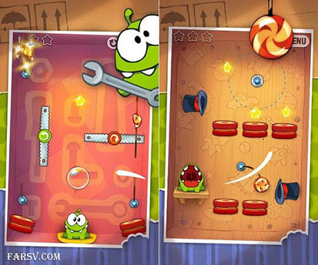 دانلود بازی بسیار زیبا و جذاب Cut The Rope v2.2.1 (اندروید) بازی موبایل طناب را ببر Cut The Rope v2.2.1
