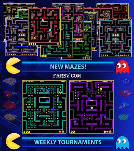 دانلود بازی جذاب و به یاد ماندنی PAC-MAN: Tournaments v1.0.5 دانلود بازی پک من برای اندروید