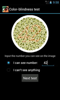 تست کوررنگی با نرم افزار Color Blindness Test