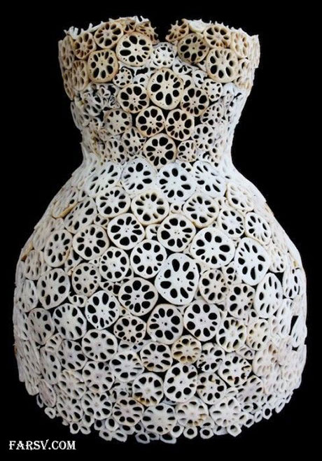 مدل های زیبا لباس های مجلسی زنانه با مواد خوراکی