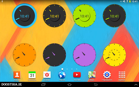 دانلود ویجت ساعت های زیبای اندروید 4.4 موسوم به کیت کت Wow KitKat Clock Widgets