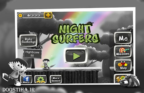 دانلود بازی جالب و سرگرم کننده Night Surfers v1.1 (اندروید) دانلود بازی Night Surfers