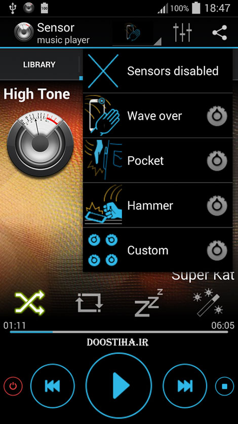 پخش موزیک با حرکات دست با نرم افزار Sensor music player 2.5131 دانلود اپلیکیشن Sensor music player