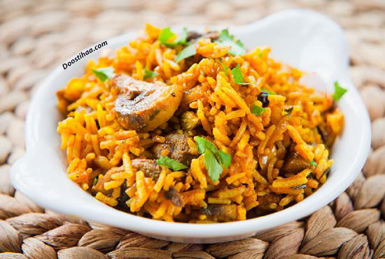 طرز تهیه پلو قارچ