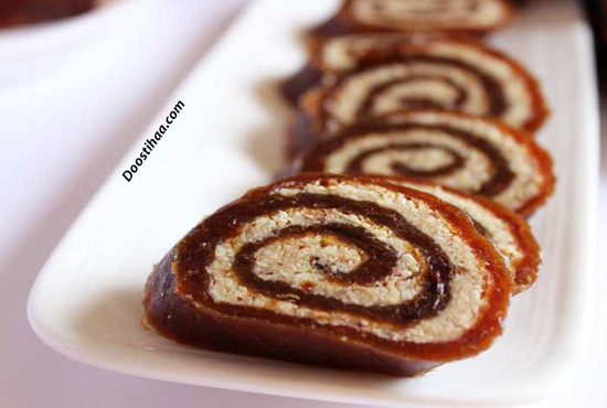 طرز تهیه رولت خرما طرز تهیه رولت خرما